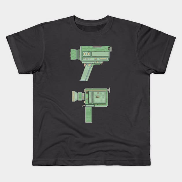 Green Classic Video Camera Kids T-Shirt by milhad